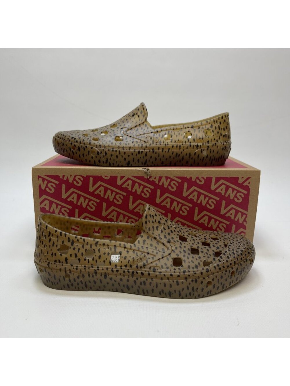 Vans Slip-On TRK Animal Cheetah Print AOP 'Brown Black' Wom Size 5.5 US NEW
